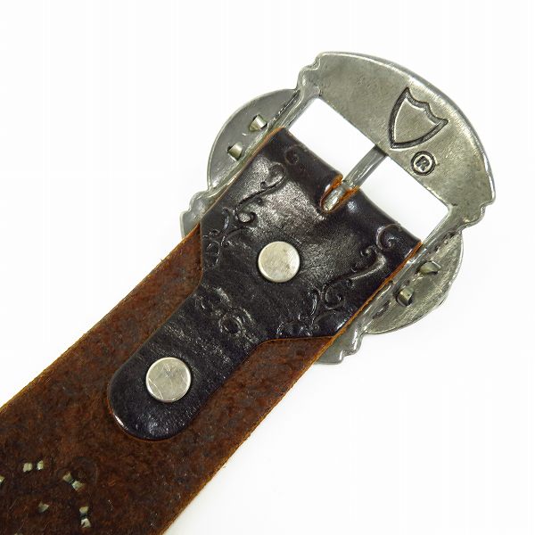 実際に弊社で買取させて頂いたHTC/Hollywood Trading Company/エイチティーシー レザーベルト スタッズ ブラックの画像 2枚目