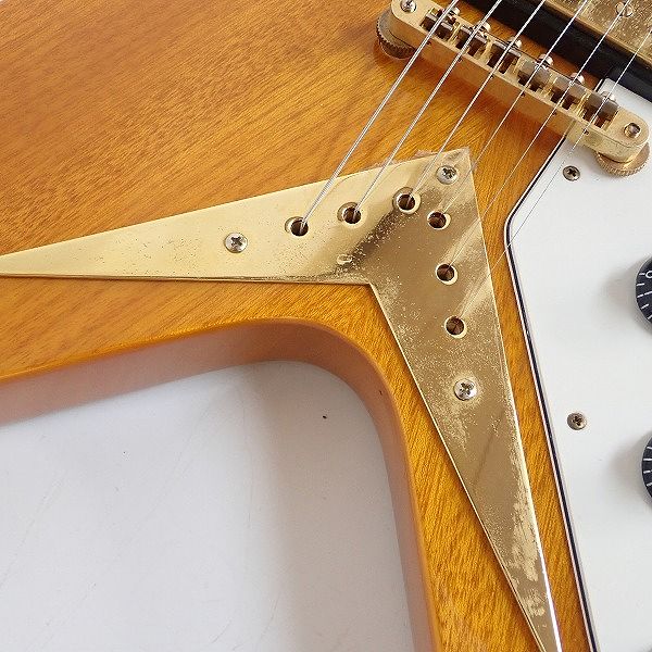 実際に弊社で買取させて頂いた★Epiphone/エピフォン 1958 Korina Flying V/コリーナ フライング V ソフトケース付の画像 6枚目