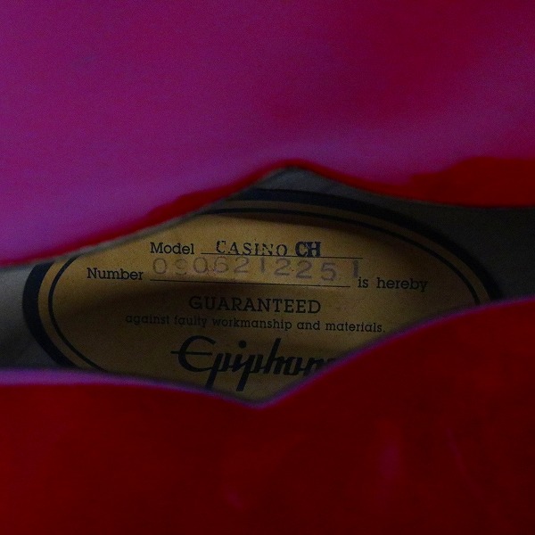 実際に弊社で買取させて頂いた★Epiphone/エピフォン CASINO CH カジノ フルアコギター エレキギター 動作確認済みの画像 5枚目