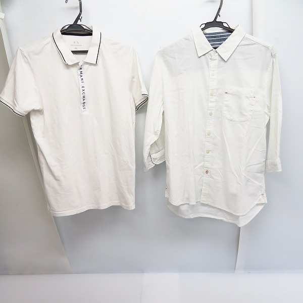 実際に弊社で買取させて頂いたARMANI EXCHANGE/アルマーニエクスチェンジ MICHEL KLEIN/ミッシェルクラン 半袖ポロシャツ/長袖シャツ XS/L 2点セット