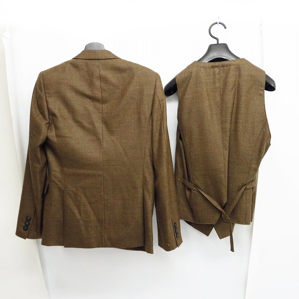 実際に弊社で買取させて頂いたBACKBONE/バックボーン 12FW ウールテーラードジャケット/ウールジレ 2ピース ブラウン 革巻きボタン/Sの画像 1枚目