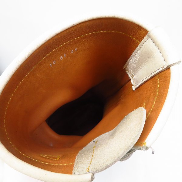 実際に弊社で買取させて頂いたBACKBONE/バックボーン レザーエンジニアブーツ ホワイト size：41 の画像 4枚目