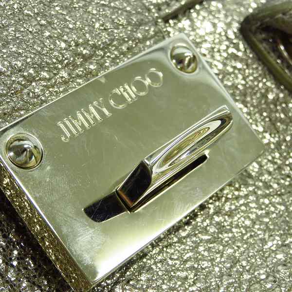 実際に弊社で買取させて頂いたJIMMY CHOO/ジミーチュウ ロゴプレート ロザリー レザーハンドバッグ ゴールドの画像 7枚目