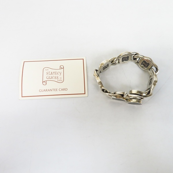 実際に弊社で買取させて頂いた【ギャラ付き】STANLEY GUESS/スタンリーゲス ラウンドウッド インレイ リンククリップ ブレスレットの画像 6枚目