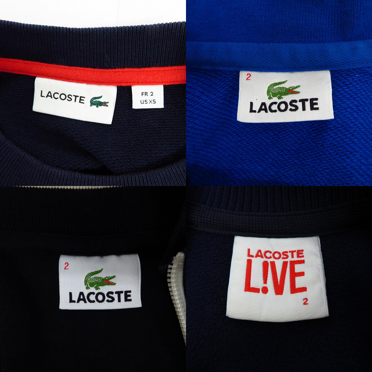 実際に弊社で買取させて頂いたLACOSTE/ラコステ トレーナー/フル ジップアップ トラック ジャケット/ジャージ Size：2 4点セットの画像 2枚目