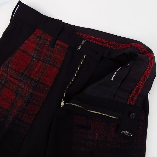 実際に弊社で買取させて頂いたDIET BUTCHER SLIM SKIN/ダイエットブッチャー テーラードカラーチェック切替1B スーツ セットアップ/1の画像 5枚目