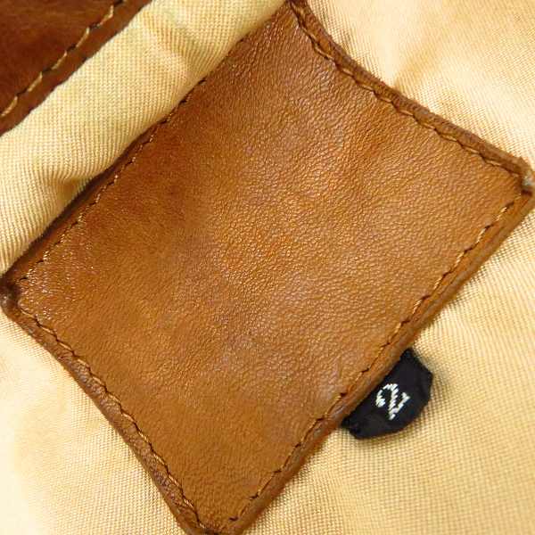 実際に弊社で買取させて頂いたBACKLASH/バックラッシュ 牛革/ドイツカーフ製品染め シングルライダースジャケット 1221-01/2の画像 3枚目