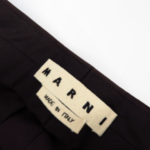 実際に弊社で買取させて頂いたMARNI/マルニ ウール スラックスパンツ ブラウン/46の画像 2枚目