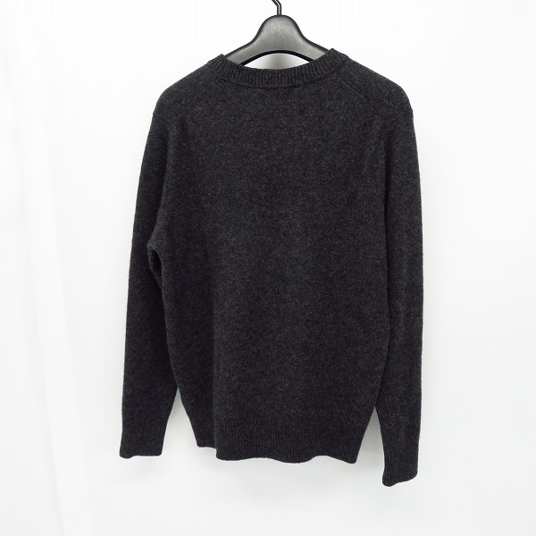 実際に弊社で買取させて頂いたMAISON KITSUNE/メゾンキツネ ロゴワッペン クルーネック ウールニット KMM-1667-B グレー/XSの画像 1枚目
