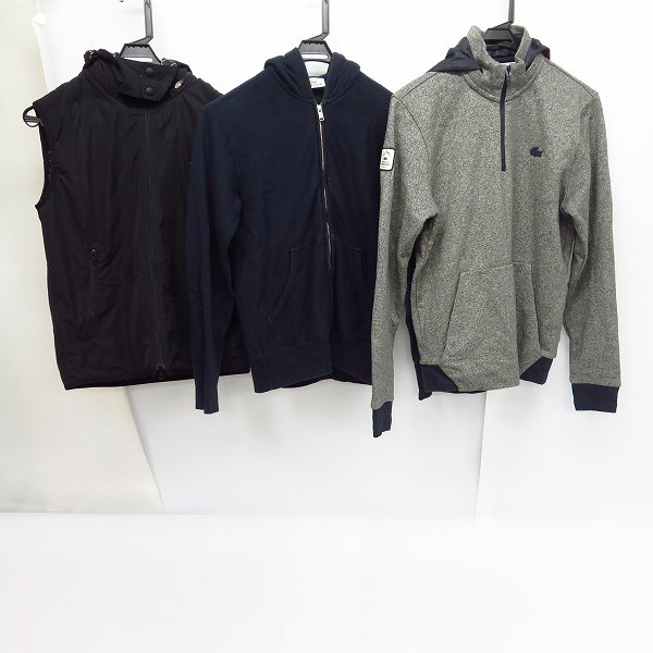実際に弊社で買取させて頂いたLACOSTE/ラコステ ワンポイントロゴ  パーカー フーディ ベスト トップス/アウター/size:2 3点セットの画像 4枚目