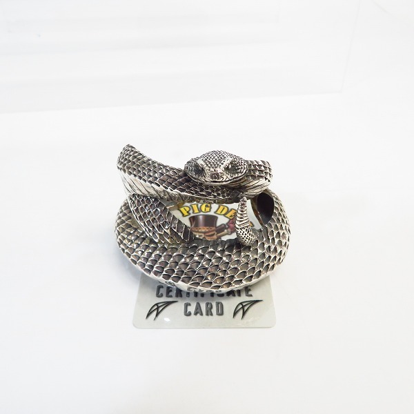 実際に弊社で買取させて頂いた【ギャラ付】CRAZY PIG/クレイジーピッグ ラージラトルスネークバングルの画像 7枚目