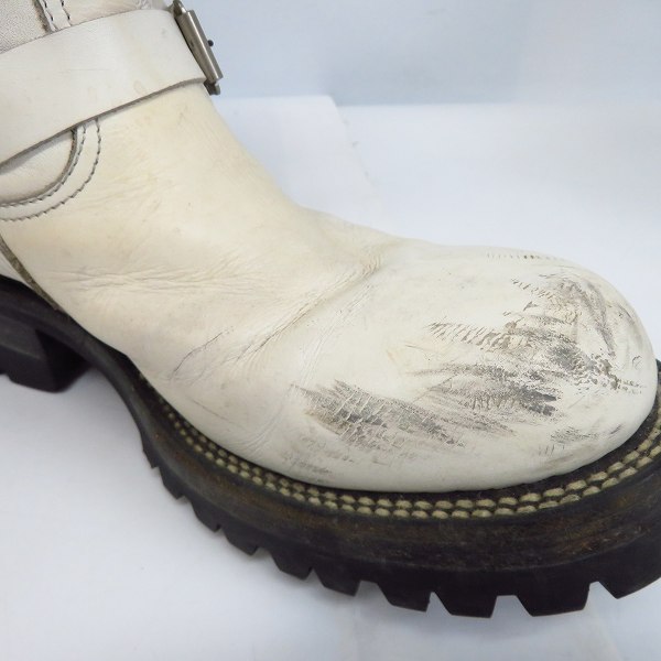 実際に弊社で買取させて頂いたBACKBONE/バックボーン レザーエンジニアブーツ ホワイト size：41 の画像 6枚目