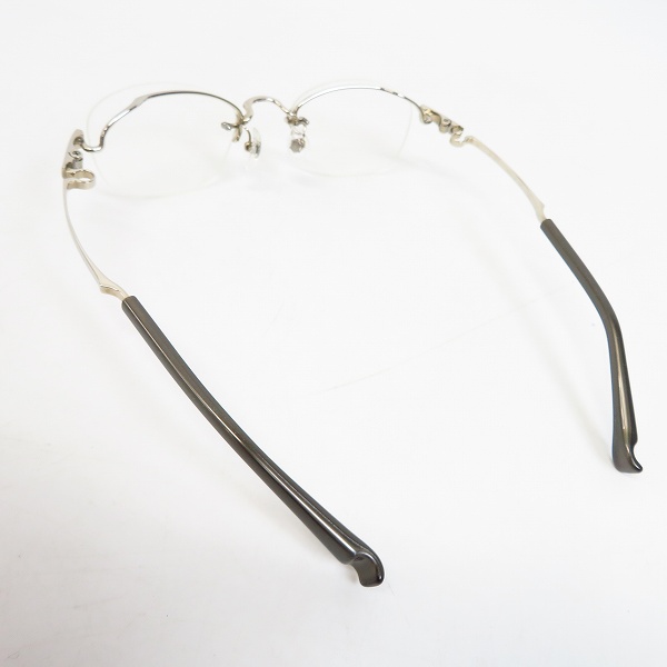実際に弊社で買取させて頂いた999.9/フォーナインズ メガネフレーム O-32T オーバル型/シルバーの画像 1枚目