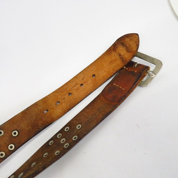 実際に弊社で買取させて頂いたSUGAR CANE/シュガーケーン ORIGINAL STYLE LEATHER MAN MADE MATERIAL スタッズ レザー ベルト/36の画像 4枚目