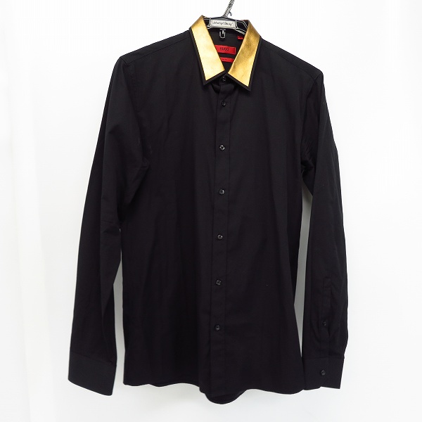 実際に弊社で買取させて頂いたHUGO BOSS/ヒューゴボス SLIM FIT/スリムフィット バイカラー 襟ゴールド 長袖シャツ M
