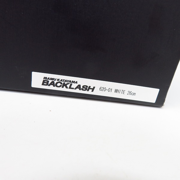 実際に弊社で買取させて頂いたISAMU KATAYAMA BACKLASH/バックラッシュ クラック加工 レザーローファー ホワイト 620-01 26.0の画像 8枚目