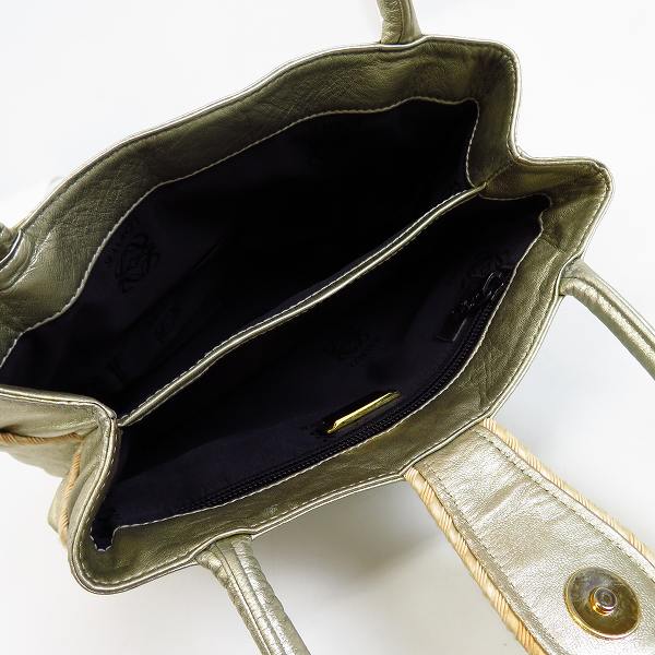実際に弊社で買取させて頂いたLOEWE/ロエベ レザー ハンドバッグ ゴールドの画像 3枚目