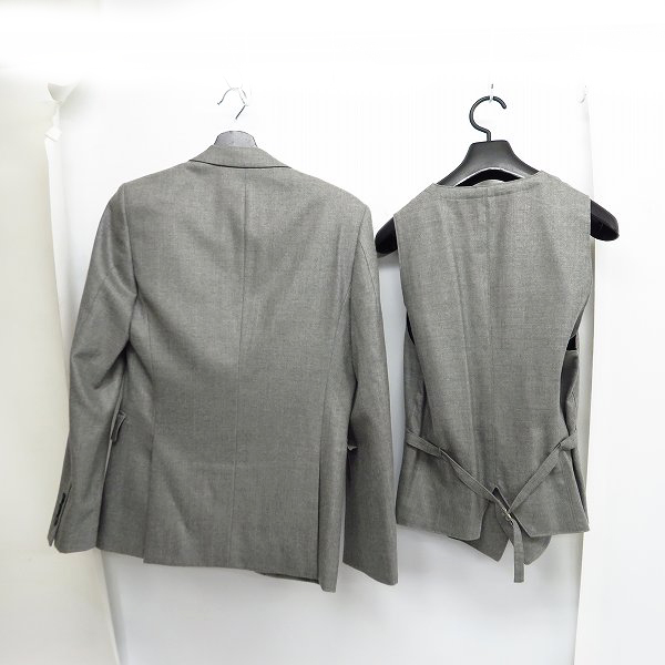 実際に弊社で買取させて頂いたBACKBONE/バックボーン 12FW ウールテーラードジャケット/ジレ 2ピース グレー 革巻きボタン/S の画像 1枚目