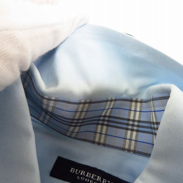 実際に弊社で買取させて頂いたBURBERRY LONDON/バーバリーロンドン 半袖/長袖 カッターシャツ L/41-82 2点セットの画像 5枚目