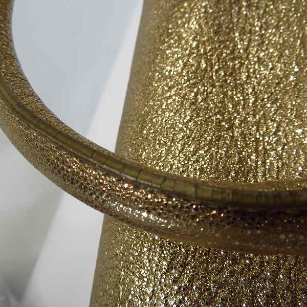 実際に弊社で買取させて頂いたJIMMY CHOO/ジミーチュウ ロゴプレート ロザリー レザーハンドバッグ ゴールドの画像 4枚目