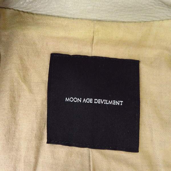 実際に弊社で買取させて頂いたMoonage Devilment/ムーンエイジデビルメント カウレザーダブルライダースジャケット mjk-0116/44の画像 2枚目