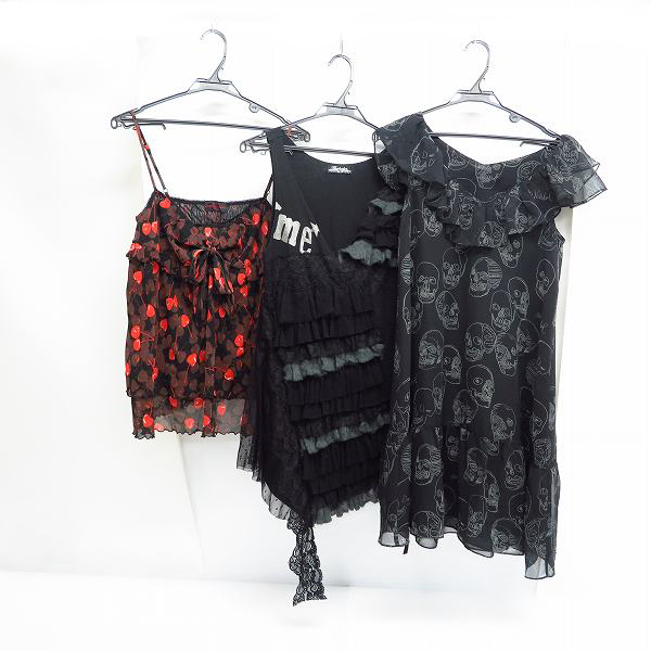 実際に弊社で買取させて頂いたHYSTERIC GLAMOUR/HYSTERICS/ヒステリックス チェリー Lick me スカル キャミソールワンピース/F/3点セット