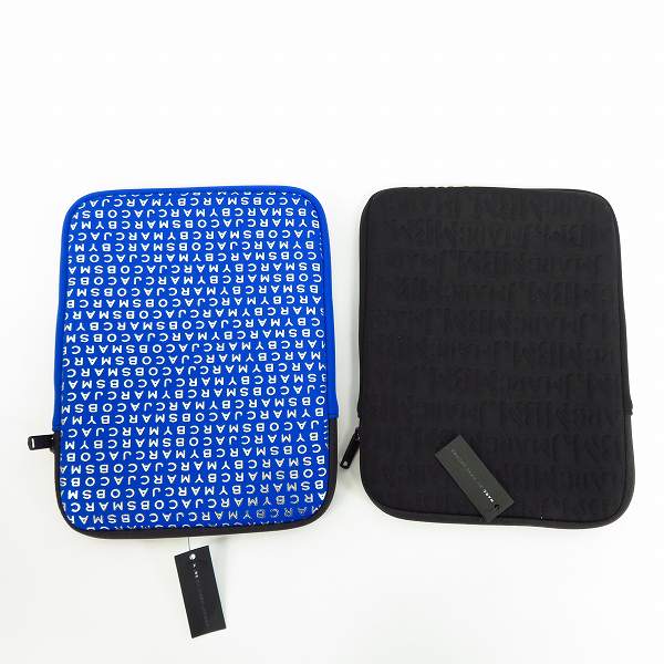 実際に弊社で買取させて頂いた【未使用】MARC BY MARC JACOBS/マークバイマークジェイコブス ロゴ総柄 タブレットケース/クラッチバッグ 2点セットの画像 2枚目