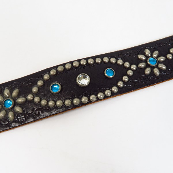 実際に弊社で買取させて頂いたHTC/Hollywood Trading Company/エイチティーシー レザーベルト スタッズ ブラックの画像 5枚目