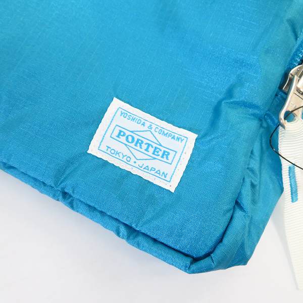 実際に弊社で買取させて頂いた【未使用】HEAD PORTER/ヘッドポーター ナイロン ミニポーチ ライトブルーの画像 4枚目