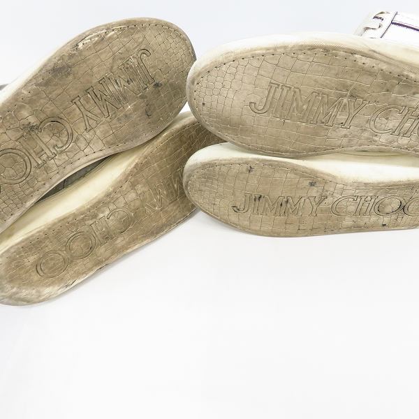 実際に弊社で買取させて頂いたJIMMY CHOO/ジミーチュウ ハイカットスニーカー/41 2点セットの画像 4枚目