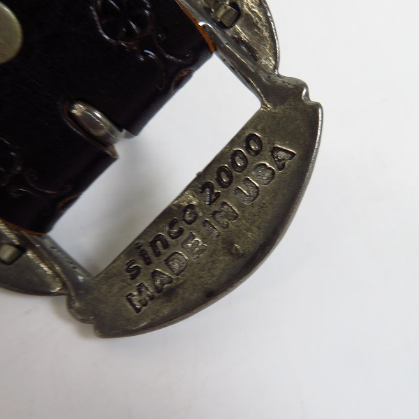 実際に弊社で買取させて頂いたHTC/Hollywood Trading Company/エイチティーシー レザーベルト スタッズ ブラックの画像 4枚目