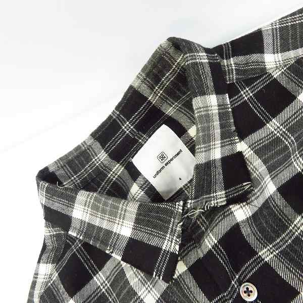 実際に弊社で買取させて頂いたuniform experiment/ユニフォームエクスペリメント CUT OFF REGULAR COLLAR フランネルシャツ UE-189020 4の画像 4枚目