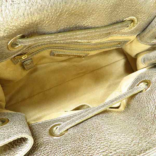 実際に弊社で買取させて頂いたJIMMY CHOO/ジミーチュウ ロゴプレート ロザリー レザーハンドバッグ ゴールドの画像 3枚目
