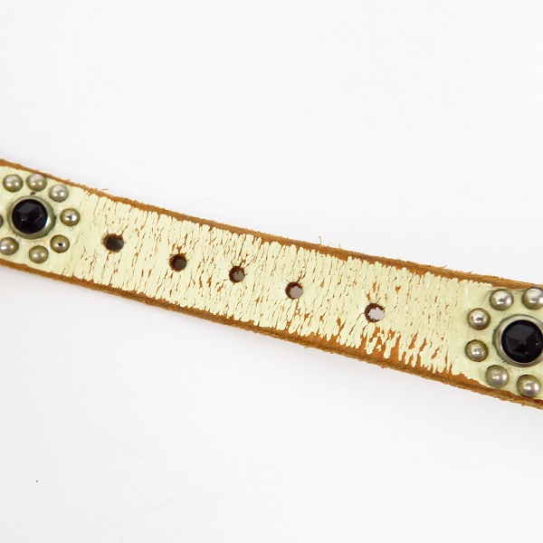 実際に弊社で買取させて頂いたHTC/Hollywood Trading Company/エイチティーシー レザーベルト スリム スタッズ/ストーン ホワイトの画像 5枚目