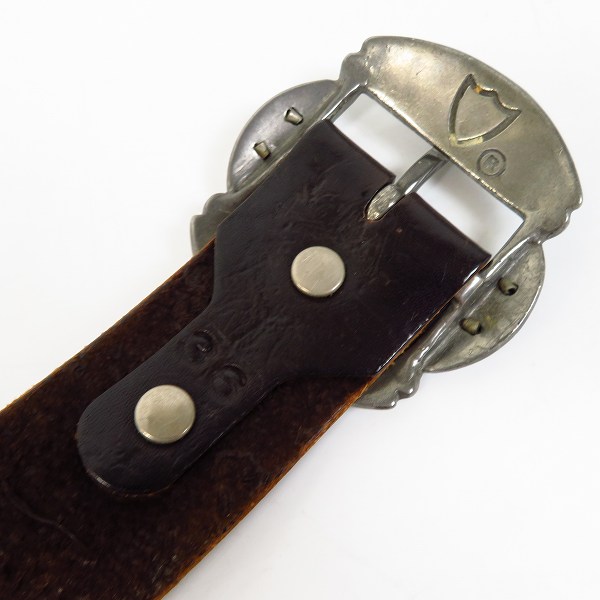実際に弊社で買取させて頂いたHTC/Hollywood Trading Company/エイチティーシー レザーベルト レザー切り替え スタッズ/ストーン ブラウン系の画像 2枚目