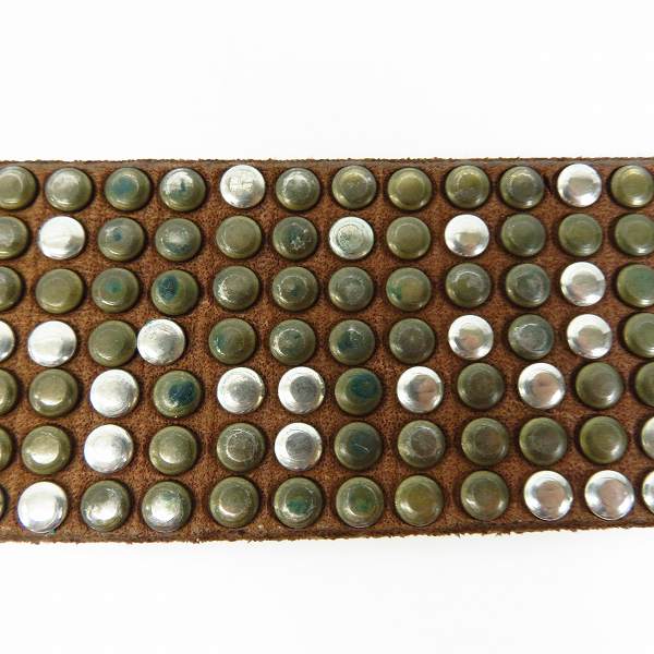 実際に弊社で買取させて頂いたHTC/Hollywood Trading Company/エイチティーシー 7連スタッズ レザーベルト の画像 4枚目