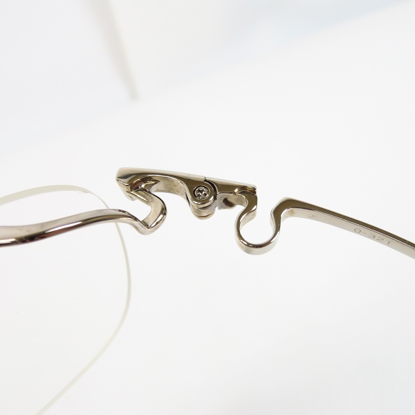 実際に弊社で買取させて頂いた999.9/フォーナインズ メガネフレーム O-32T オーバル型/シルバーの画像 6枚目