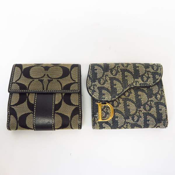 実際に弊社で買取させて頂いたChristian Dior/クリスチャンディオール COACH/コーチ トロッター/シグネチャー柄 財布 2点セット