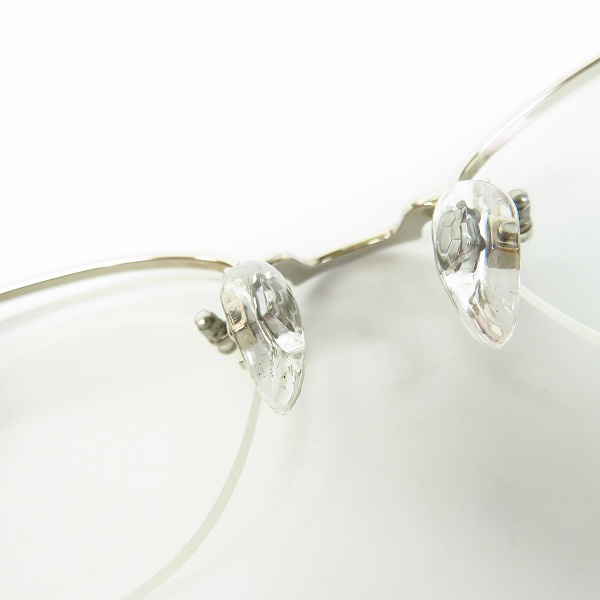 実際に弊社で買取させて頂いた999.9/フォーナインズ メガネフレーム O-32T オーバル型/シルバーの画像 3枚目