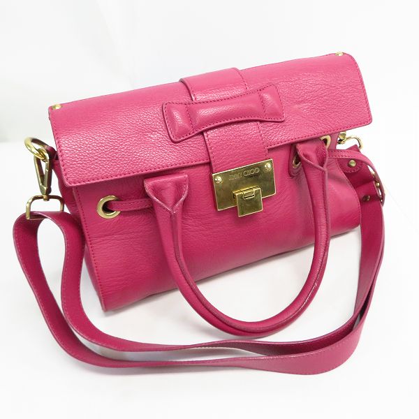 実際に弊社で買取させて頂いたJIMMY CHOO/ジミーチュウ ロゴプレート ロザリー レザーハンドバッグ