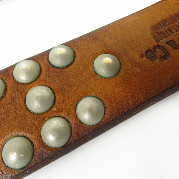 実際に弊社で買取させて頂いたSUGAR CANE/シュガーケーン ORIGINAL STYLE LEATHER MAN MADE MATERIAL スタッズ レザー ベルト/36の画像 5枚目