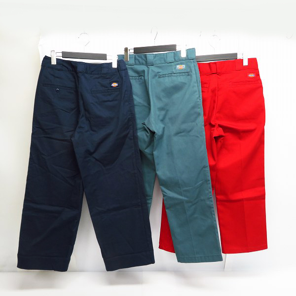 実際に弊社で買取させて頂いたDICKIES/ディッキーズ ワークパンツ ブルー系/グリーン系/レッド size：L/30 3点セットの画像 1枚目