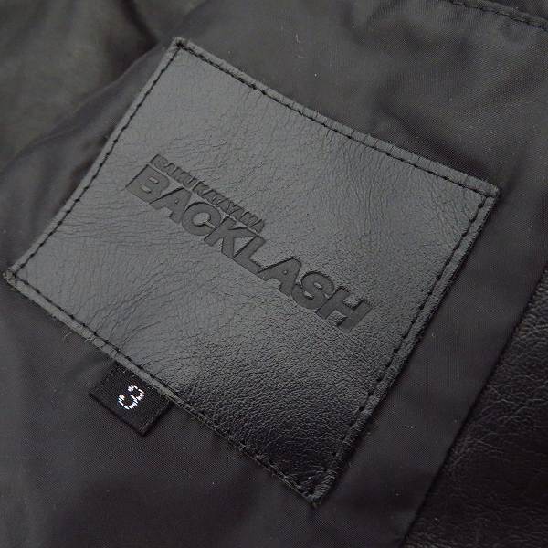 実際に弊社で買取させて頂いた BACKLASH/バックラッシュ カンガルーレザー キルティング ダウンジャケット ブラック 1363-02/3(L)の画像 2枚目