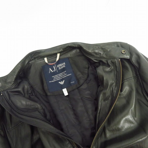 実際に弊社で買取させて頂いた【JPタグ】ARMANI JEANS/アルマーニジーンズ シングル ライダースジャケット Lの画像 7枚目