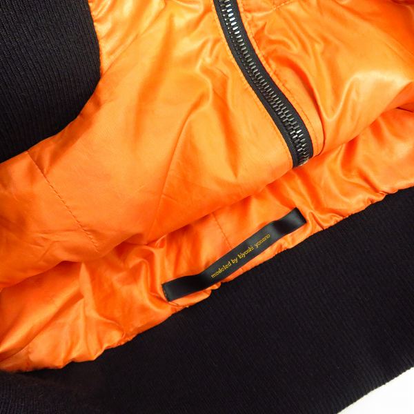 実際に弊社で買取させて頂いたato/アトウ レザー切替え 中綿ジャケット オレンジ/46の画像 8枚目