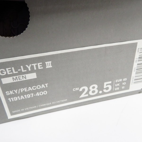 実際に弊社で買取させて頂いた【未使用】ASICS TIGER/アシックスタイガー× ATMOS/アトモス  GEL-LYTE III WORLD MAP SKY/PCT/世界地図 1191A197-400/28.5の画像 8枚目