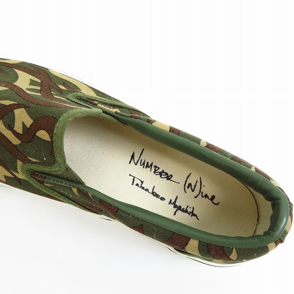 実際に弊社で買取させて頂いたNUMBER (N)INE/ナンバーナイン カモフラ柄 ハートトライバル スリッポン F04-NF004 size：9の画像 4枚目