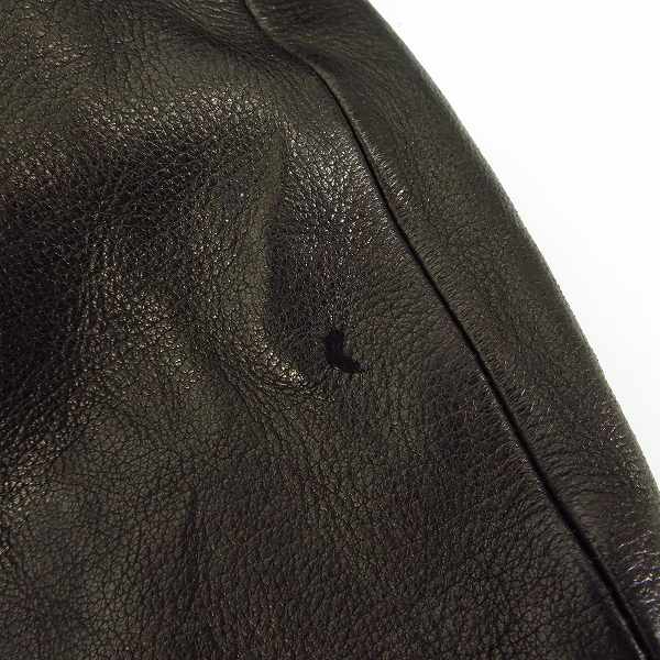 実際に弊社で買取させて頂いたBACK BONE/バックボーン 鹿革/ディアスキン レザーシャツ/長袖 ブラック BB10SS-LS20B/Lの画像 5枚目