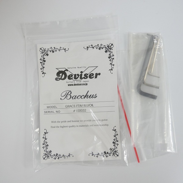 実際に弊社で買取させて頂いた★Bacchus/バッカス GLOBAL Series GRACE-FT/M BLU/OIL エレキギター ソフトケース付きの画像 7枚目