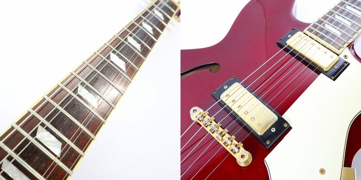 実際に弊社で買取させて頂いた★Epiphone/エピフォン RIVIERA VT CH セミアコ エレキギター ハードケース付き 動作確認済みの画像 4枚目
